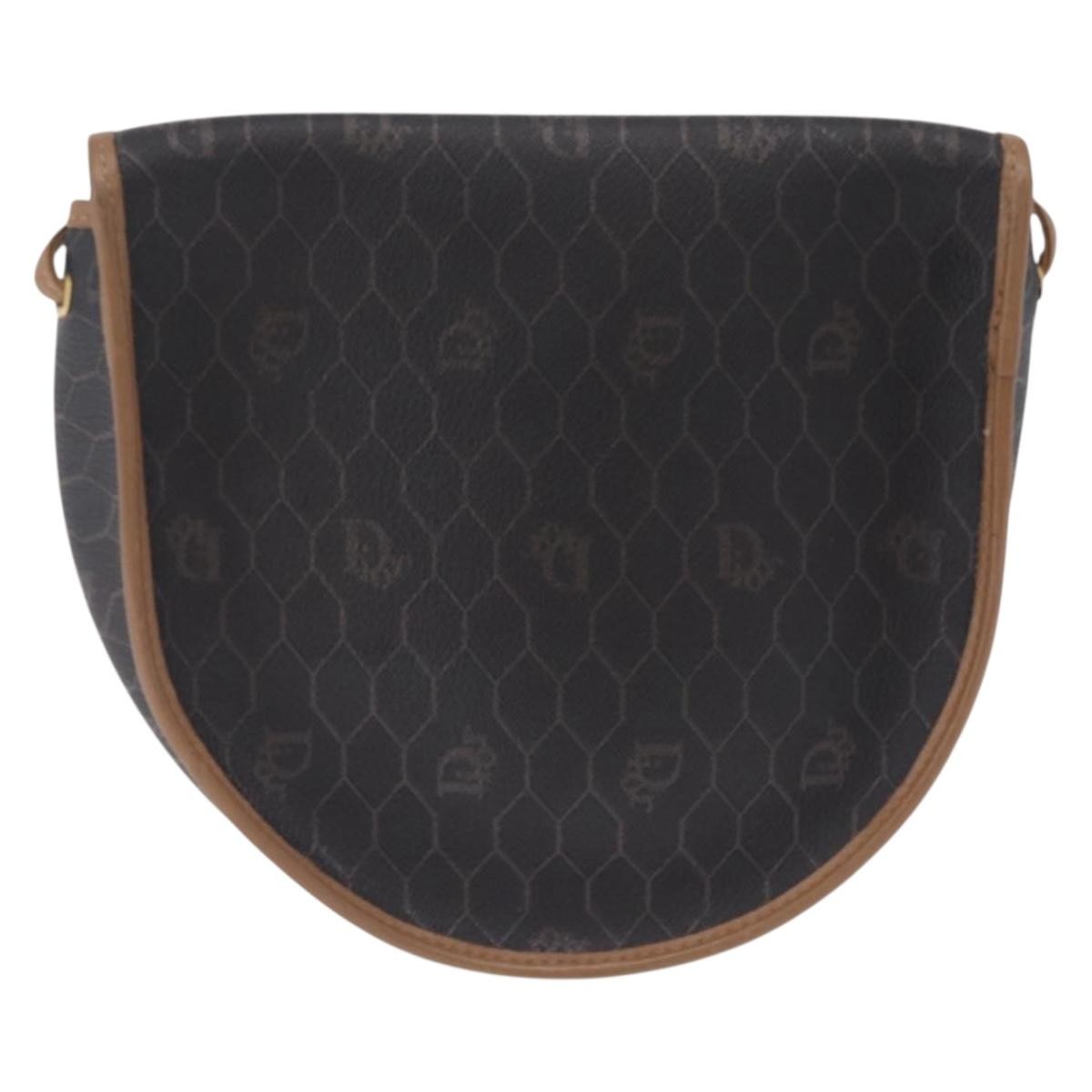 Christian Dior Vintage Honeycomb Canvas Black Canvas Shoulder Bag Bag (Pre-Owned)