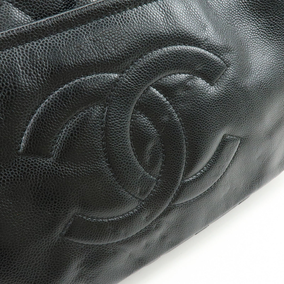 Chanel Timeless Cc Soft Caviar Black Leather Tote Bag Bag (Pre-Owned)