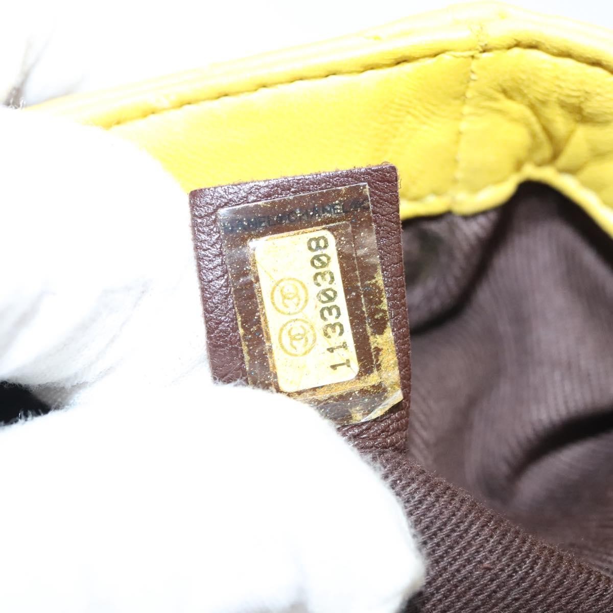 Chanel Two Tone Mademoiselle Lock Flap Quilted Lambskin Yellow Leather Shoulder Bag Bag (Pre-Owned)