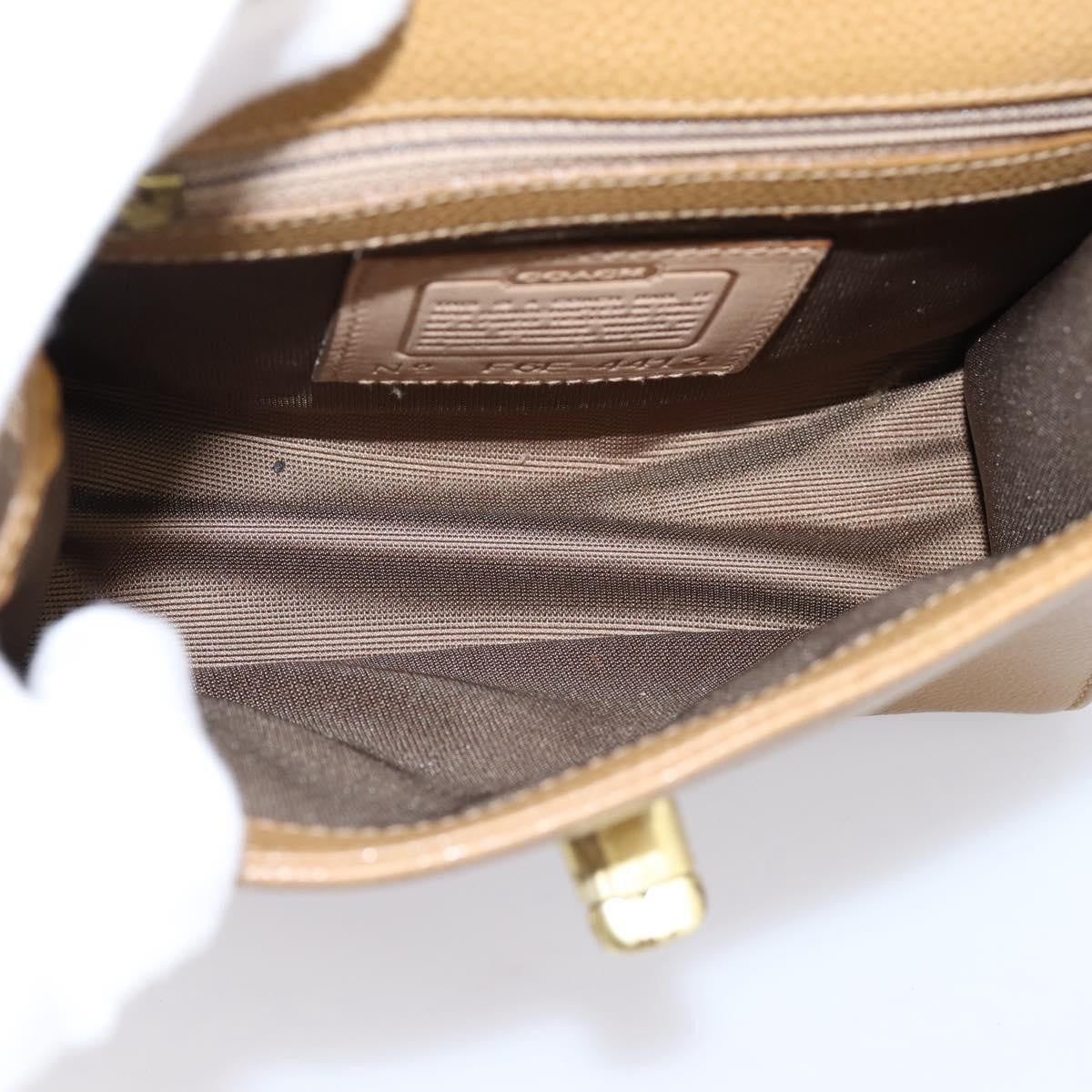 Coach Handbag Sling Beige Leather Handbag (Pre-Owned)