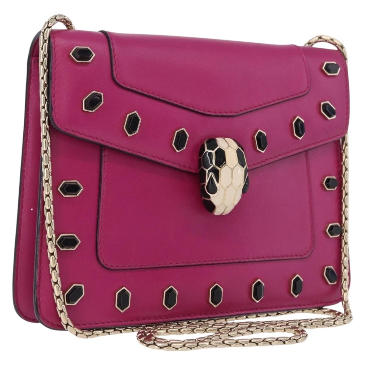 Bvlgari Serpenti Forever Embellished Leather Pink Leather Shoulder Bag Bag (Pre-Owned)
