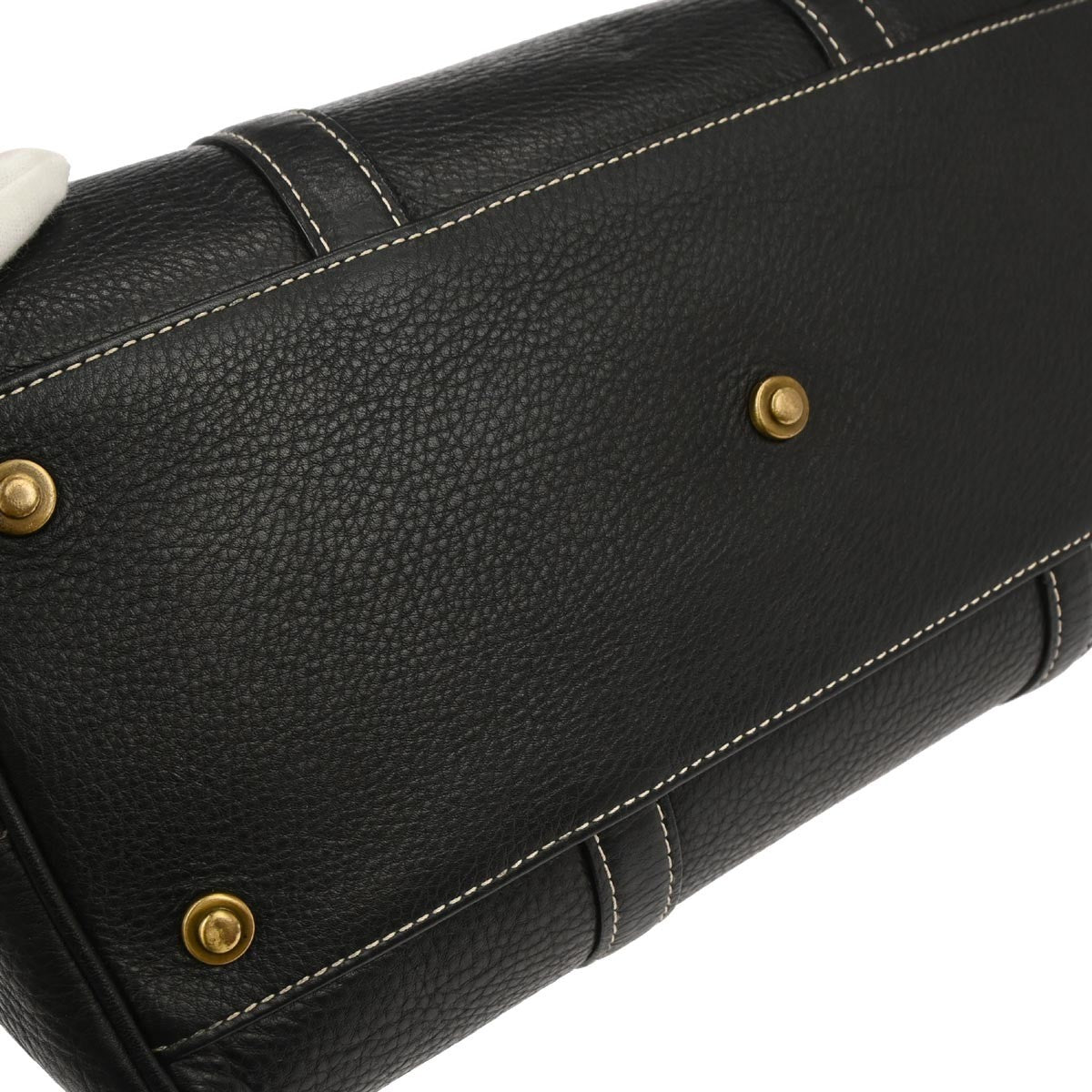 Christian Dior Vintage Leather Black Leather Handbag (Pre-Owned)