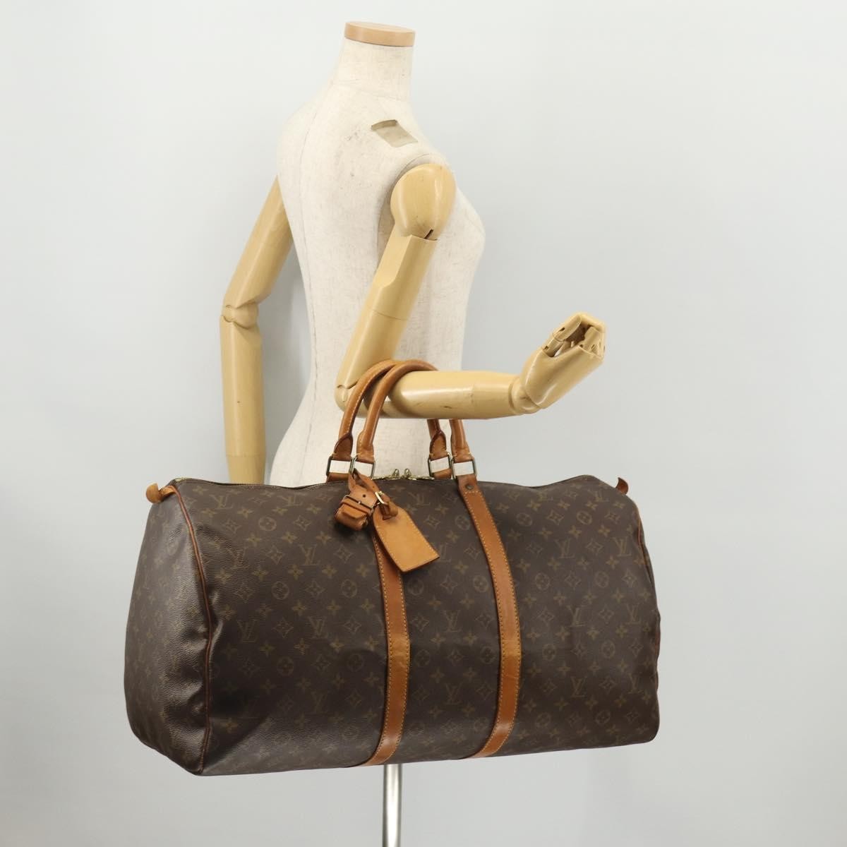 Louis Vuitton Keepall Bag Monogram Canvas Brown Canvas Travel Bag Bag (Pre-Owned)