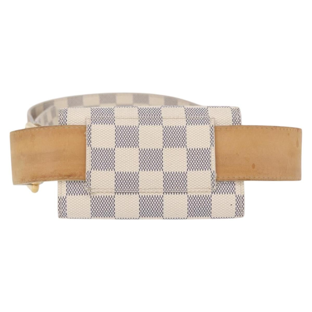 Louis Vuitton Solo Belt Damier White Canvas Clutche & Pouche Bag (Pre-Owned)
