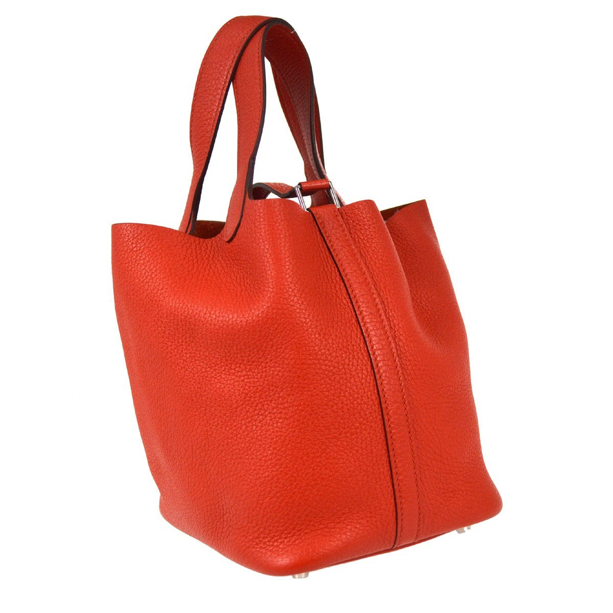 Hermes Picotin Lock Clemence Red Leather Handbag (Pre-Owned)