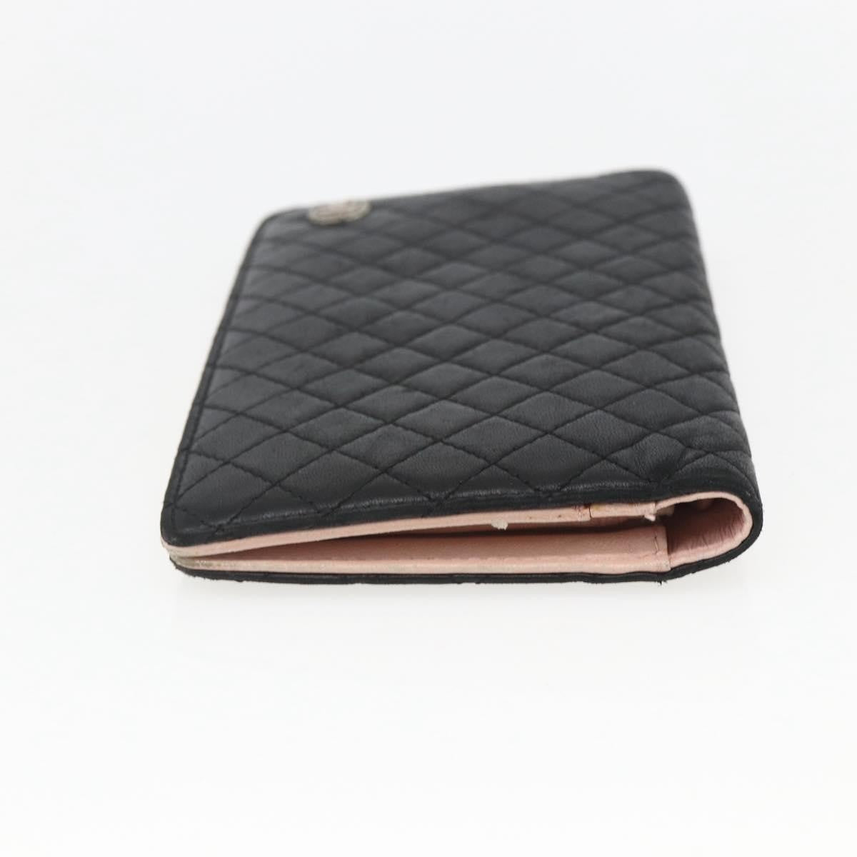 Chanel Vintage Cc Bifold Leather Black Leather Wallets Accessory (Pre-Owned)