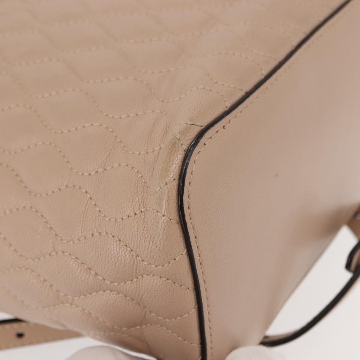 Bally Vintage Quilted Leather Pink Leather Backpack Bag (Pre-Owned)