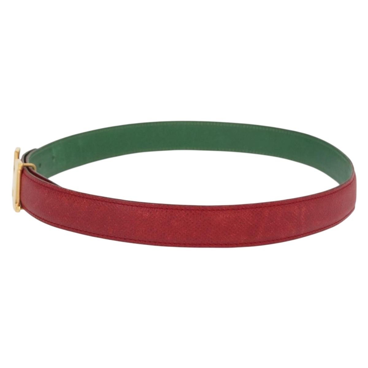Hermes Constance Belt Leather Red Leather Belts Accessory (Pre-Owned)