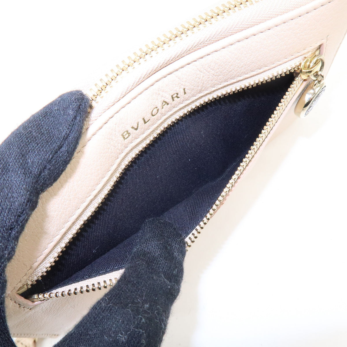 Bvlgari Serpenti Forever Zip Around Leather Beige Leather Wallets Accessory (Pre-Owned)