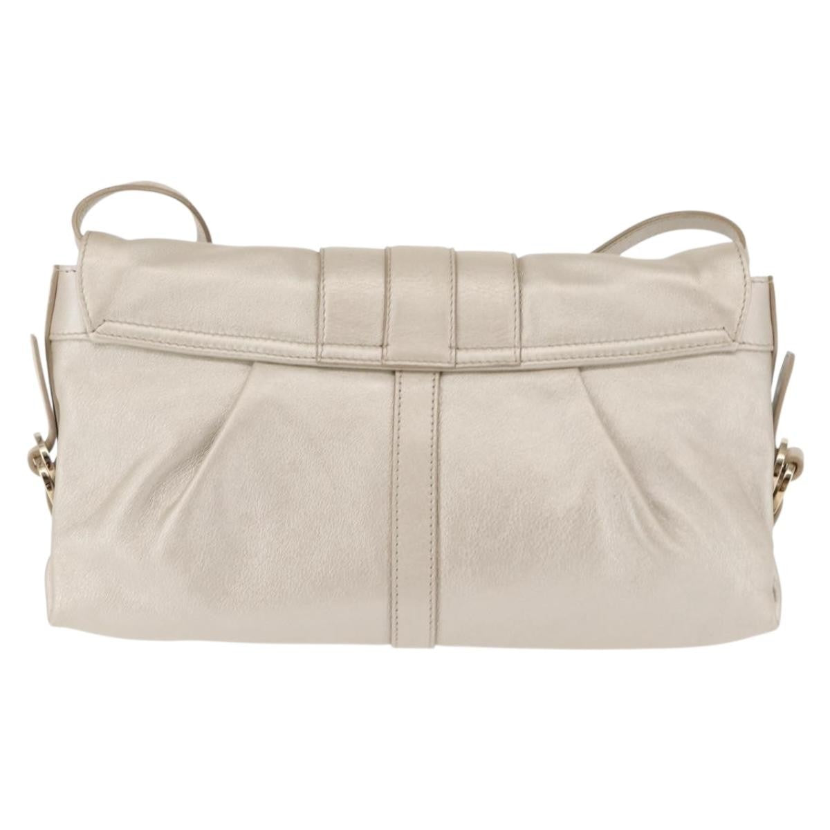 Bvlgari Chandra Flap Leather Silver Leather Bag (Pre-Owned)
