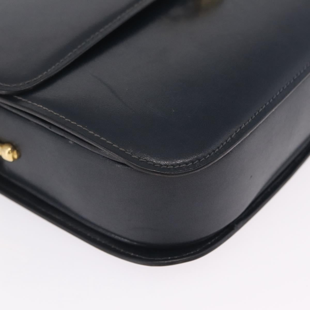 Celine Shoulder Leather Navy Leather Shoulder Bag Bag (Pre-Owned)
