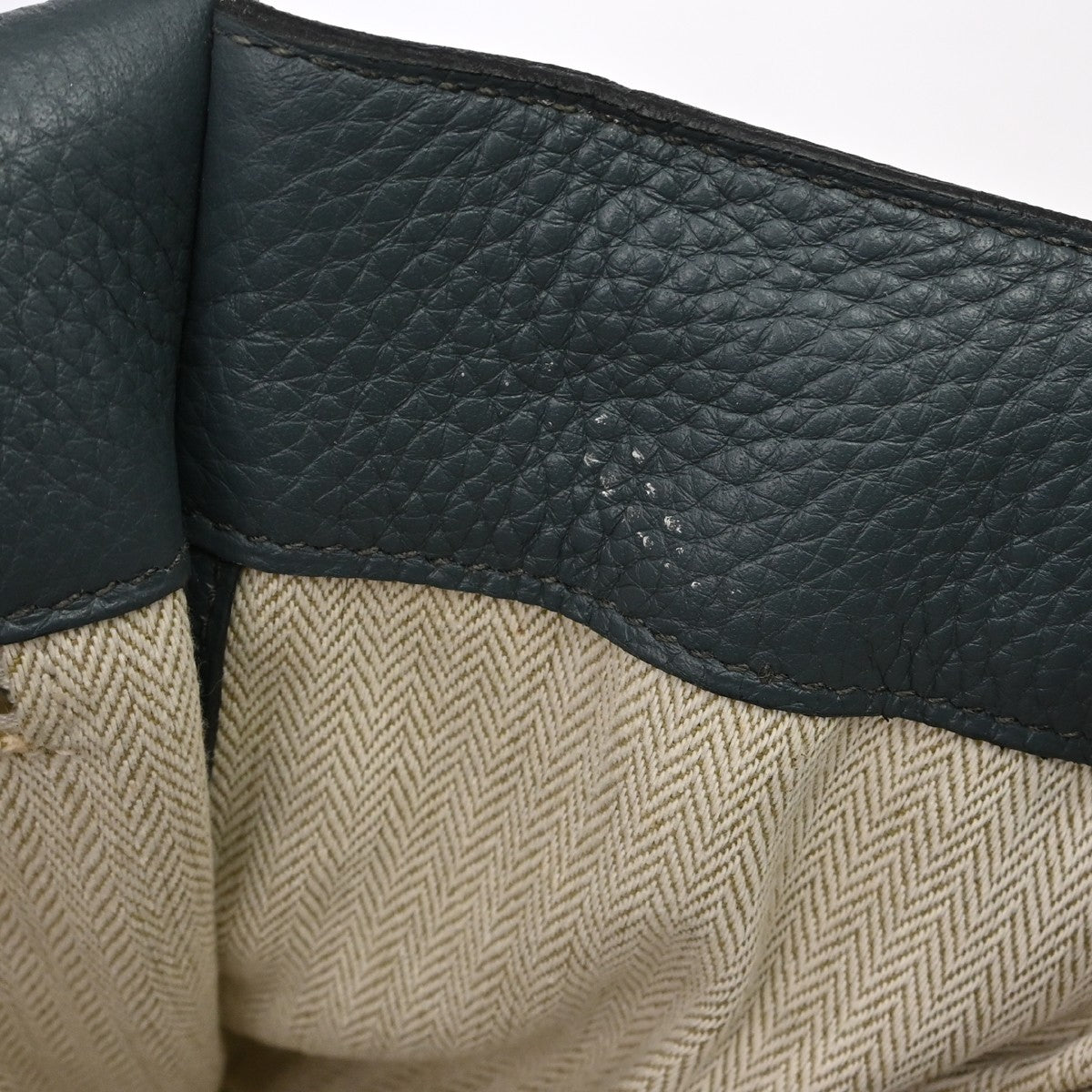 Hermes Alfred Messenger Clemence Gray Leather Handbag (Pre-Owned)