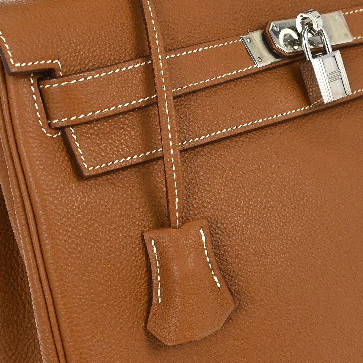Hermes Kelly Brown Togo With Palladium Hardware Brown Leather Handbag (Pre-Owned)
