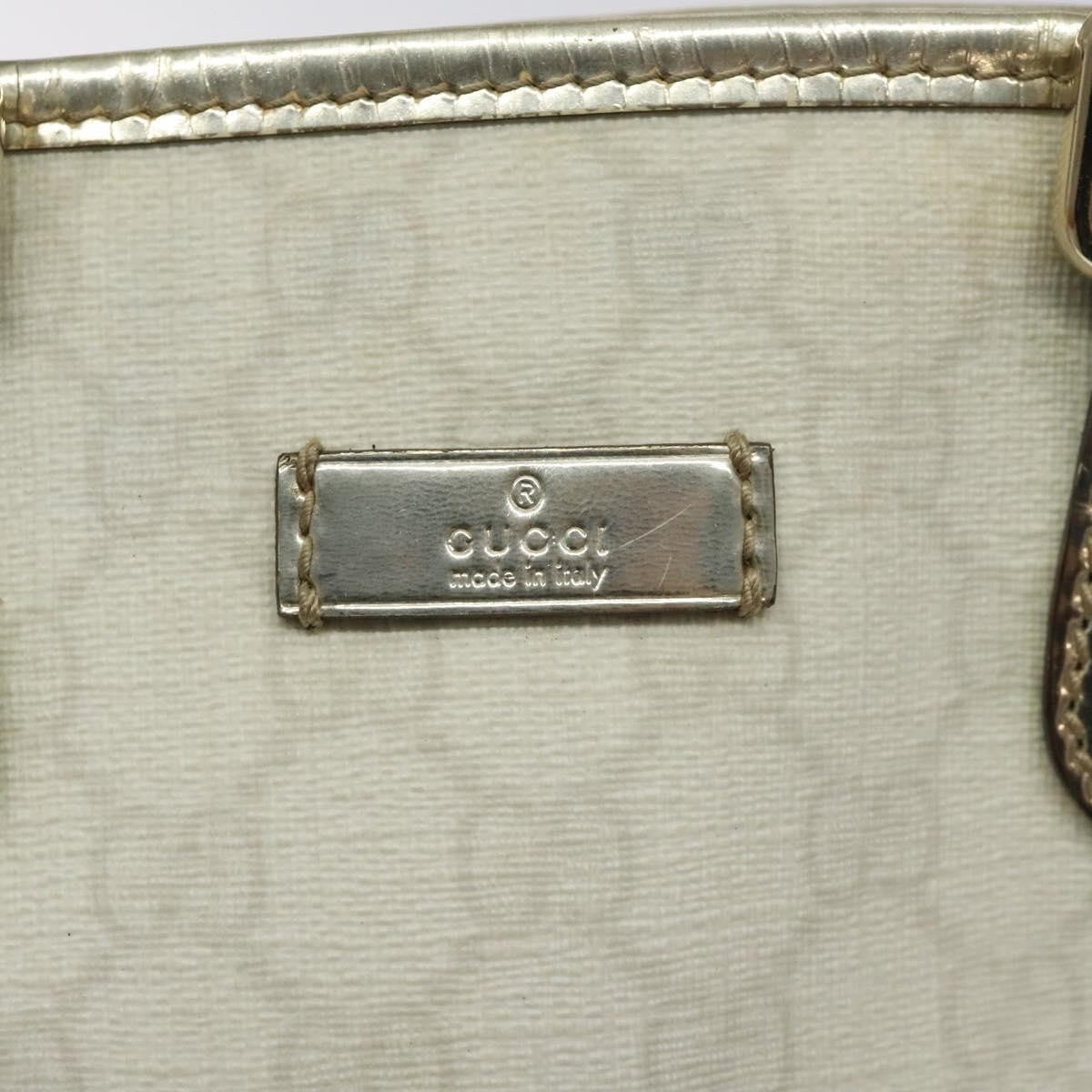 Gucci Vintage Tote Gg Canvas White Canvas Tote Bag Bag (Pre-Owned)