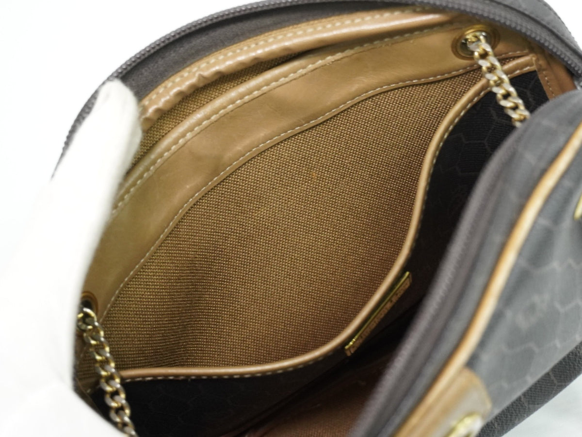 Christian Dior Vintage Honeycomb Canvas Black Canvas Shoulder Bag Bag (Pre-Owned)