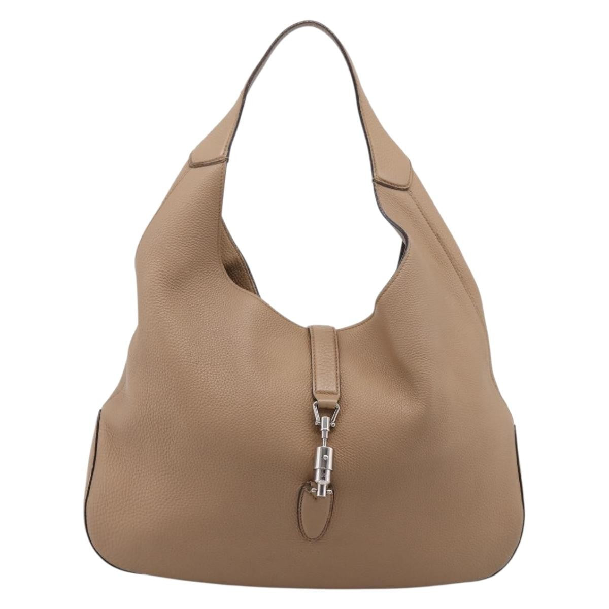 Gucci Jackie Soft Hobo Leather Beige Leather Shoulder Bag Bag (Pre-Owned)