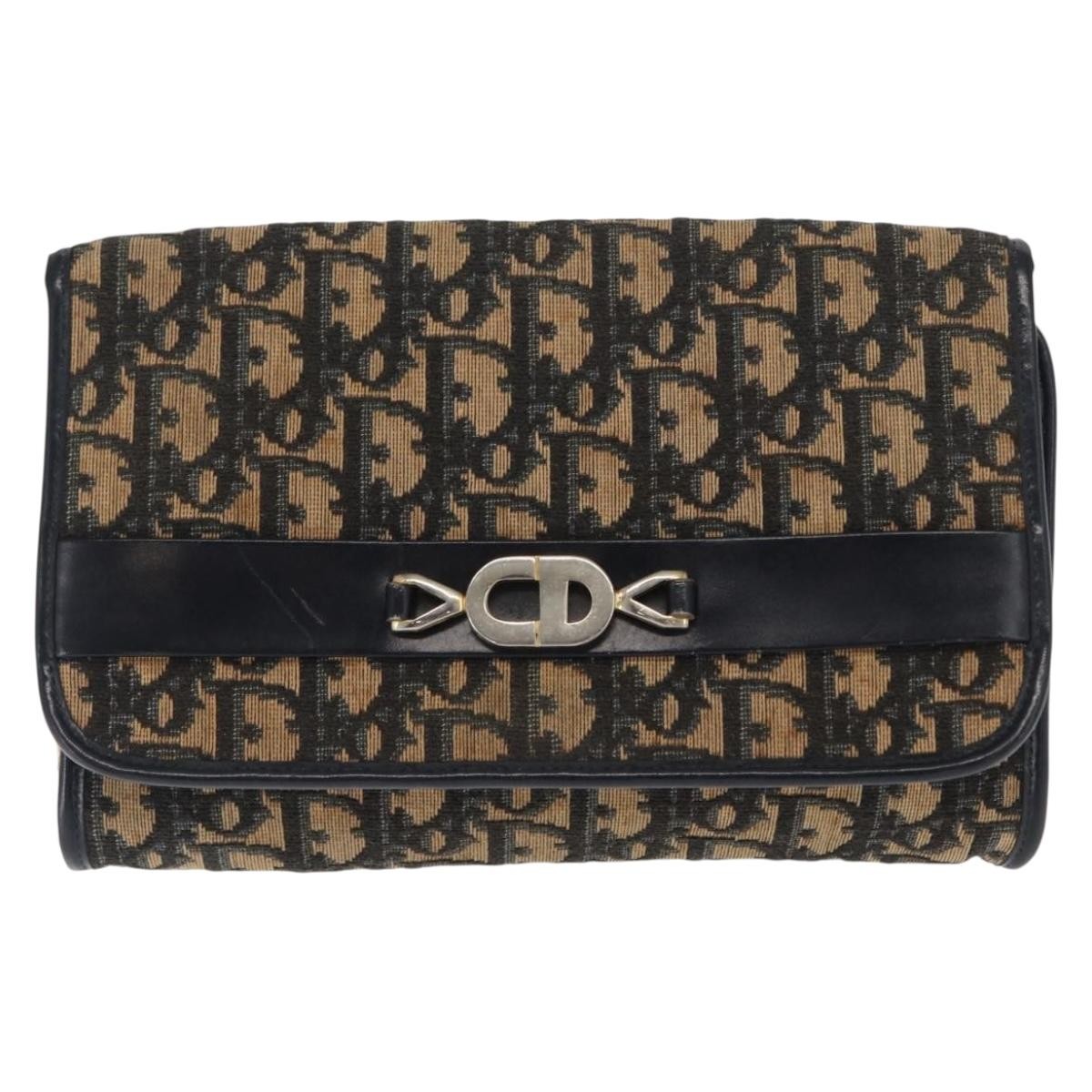 Christian Dior Vintage Cd Trotter Canvas Navy Canvas Shoulder Bag Bag (Pre-Owned)