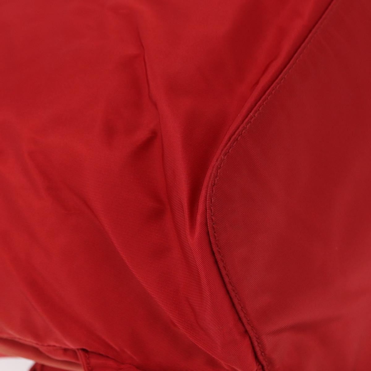 Prada Double Front Pocket Tessuto Red Nylon Backpack Bag (Pre-Owned)