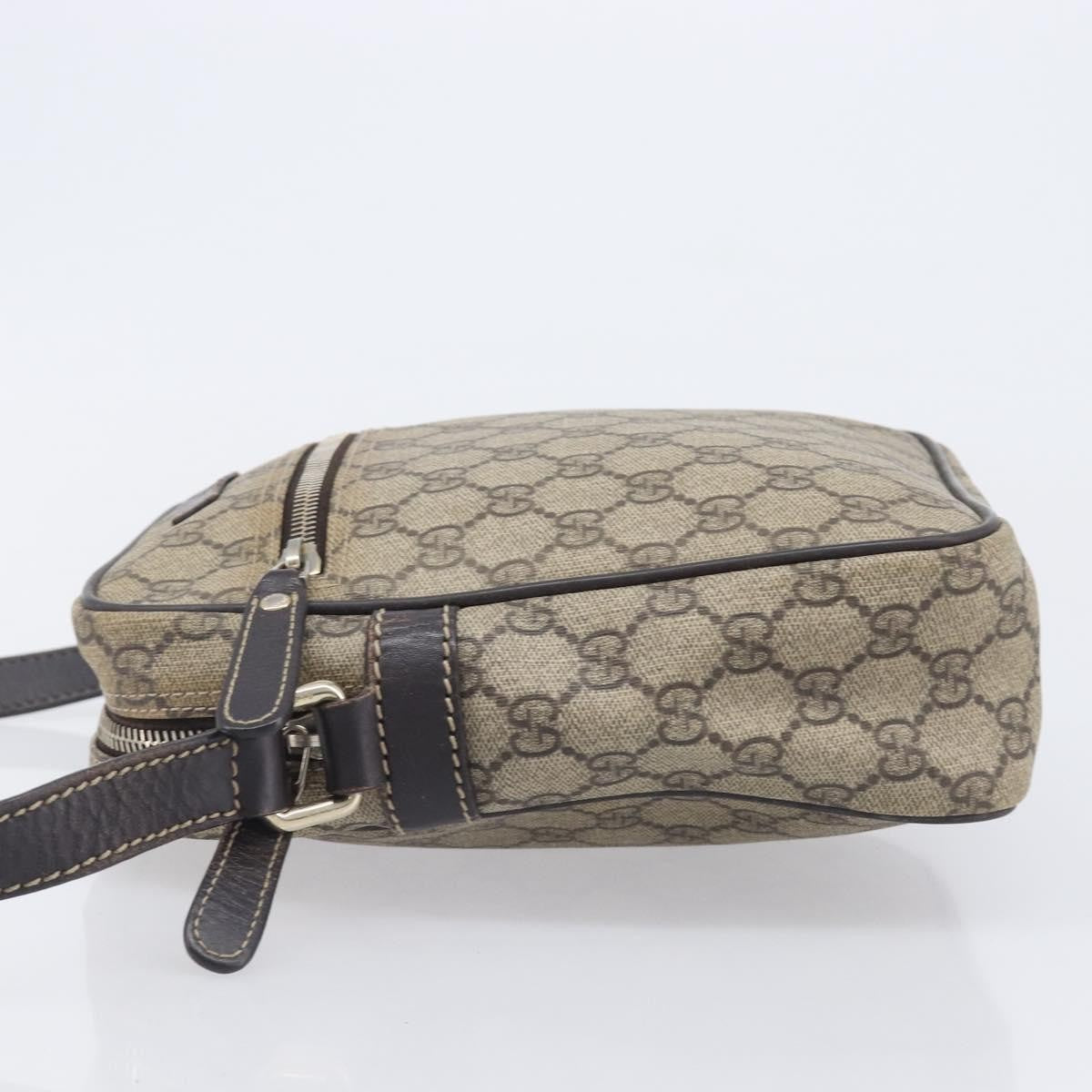 Gucci Front Zip Pocket Messenger Gg Coated Canvas Beige Canvas Shoulder Bag Bag (Pre-Owned)