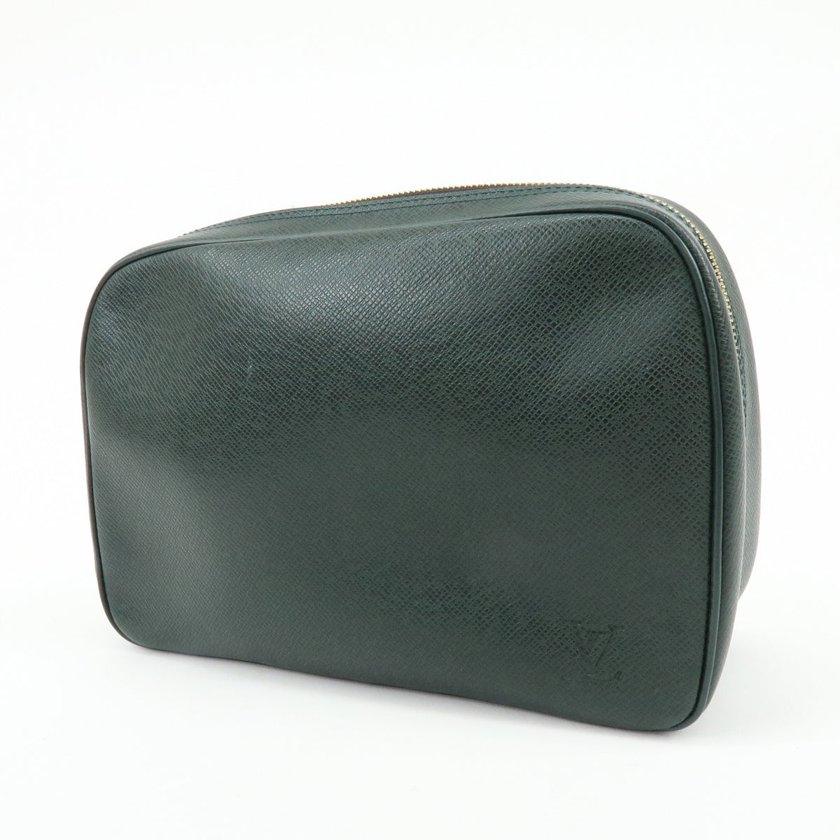 Louis Vuitton Toiletry Pouch Taiga Leather Green Leather Clutche & Pouche Bag (Pre-Owned)