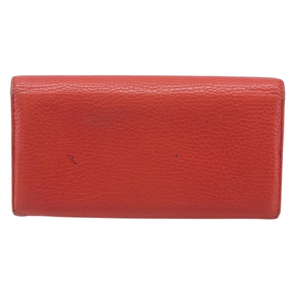 Gucci Swing Wallet On Strap Leather Red Leather Crossbody Bag Bag (Pre-Owned)