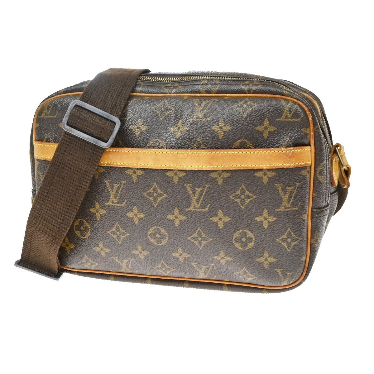 Louis Vuitton Reporter Monogram Canvas Brown Canvas Shoulder Bag Bag (Pre-Owned)