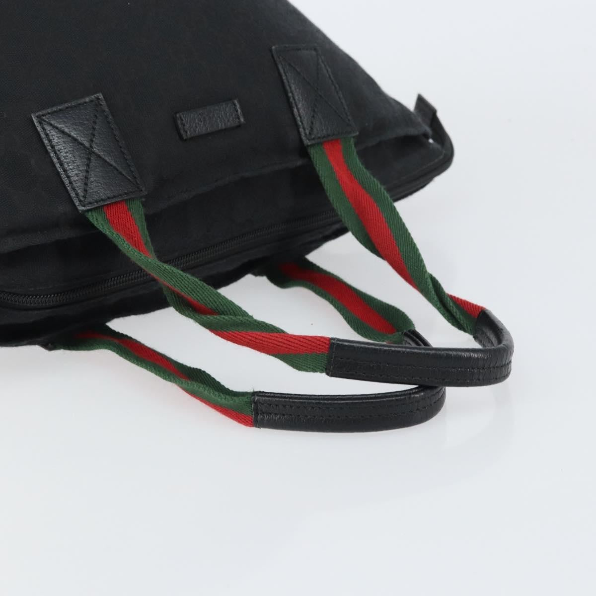 Gucci Web Zip Tote Gg Canvas And Leather Black Canvas Tote Bag Bag (Pre-Owned)