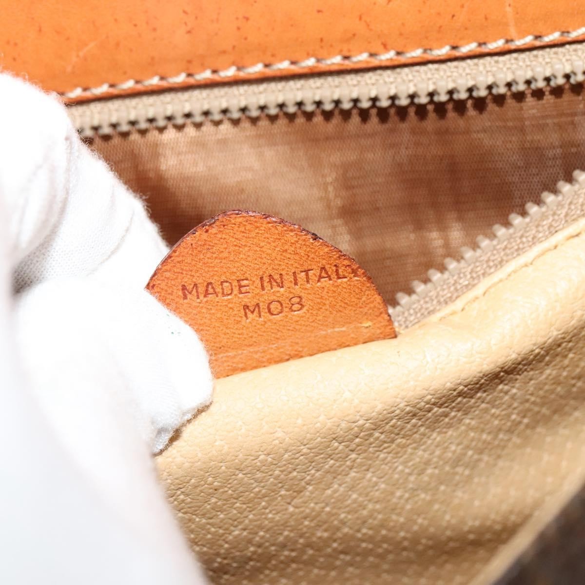 Celine Vintage Macadam Canvas And Leather Brown Canvas Shoulder Bag Bag (Pre-Owned)