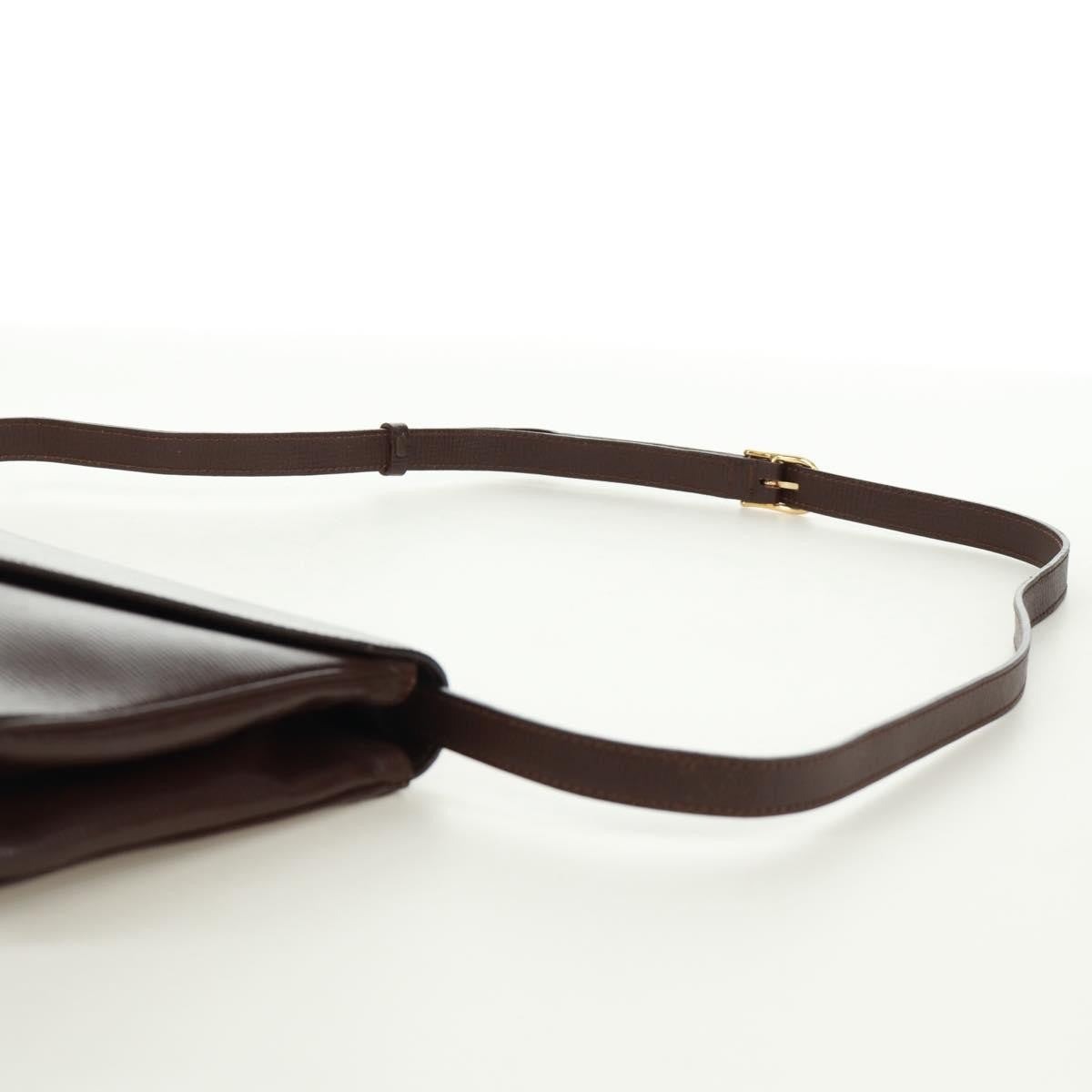 Celine Circle Logo Leather Brown Leather Shoulder Bag Bag (Pre-Owned)