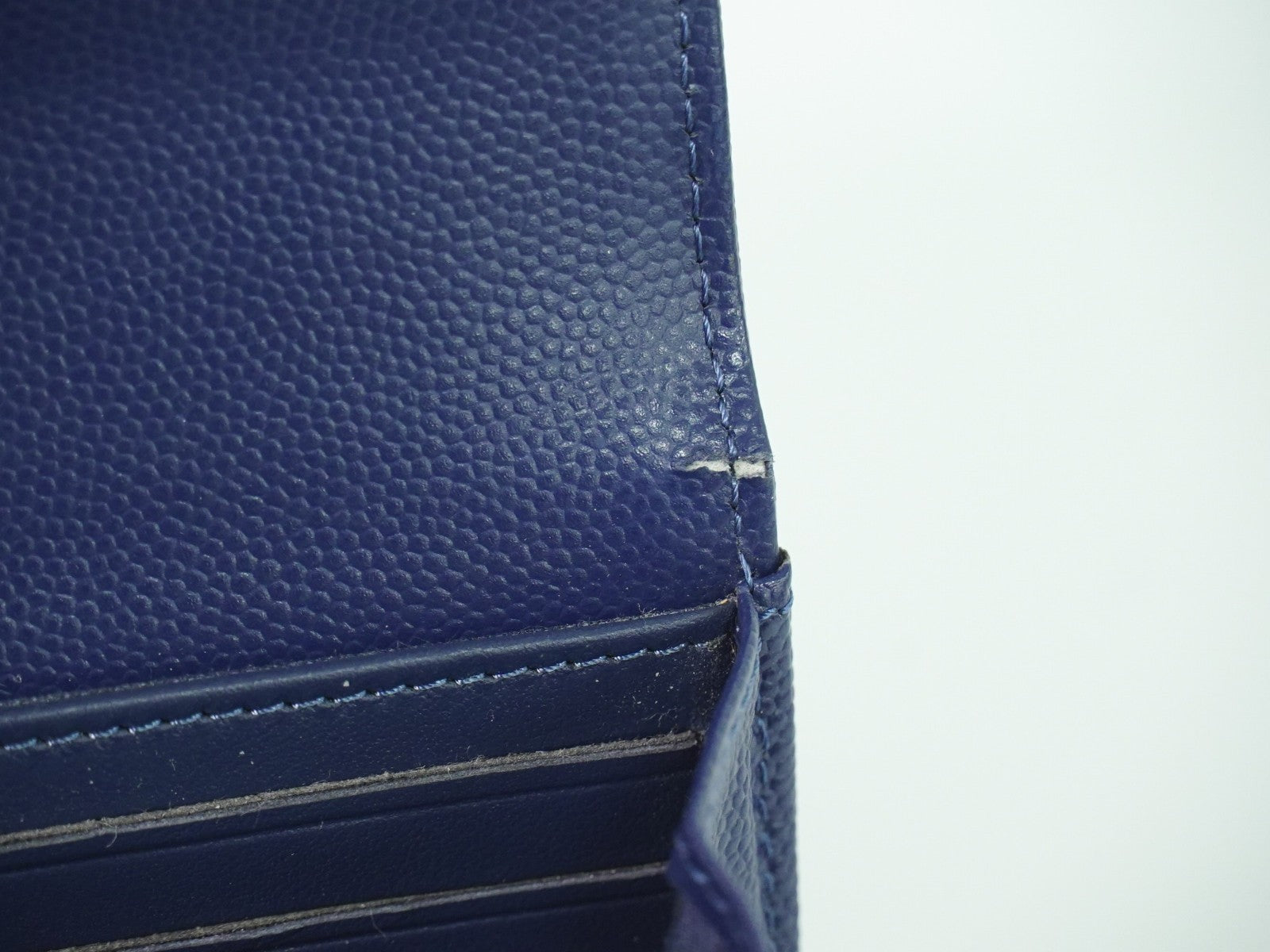 Chanel Deauville Flap Caviar Navy Leather Wallets Accessory (Pre-Owned)