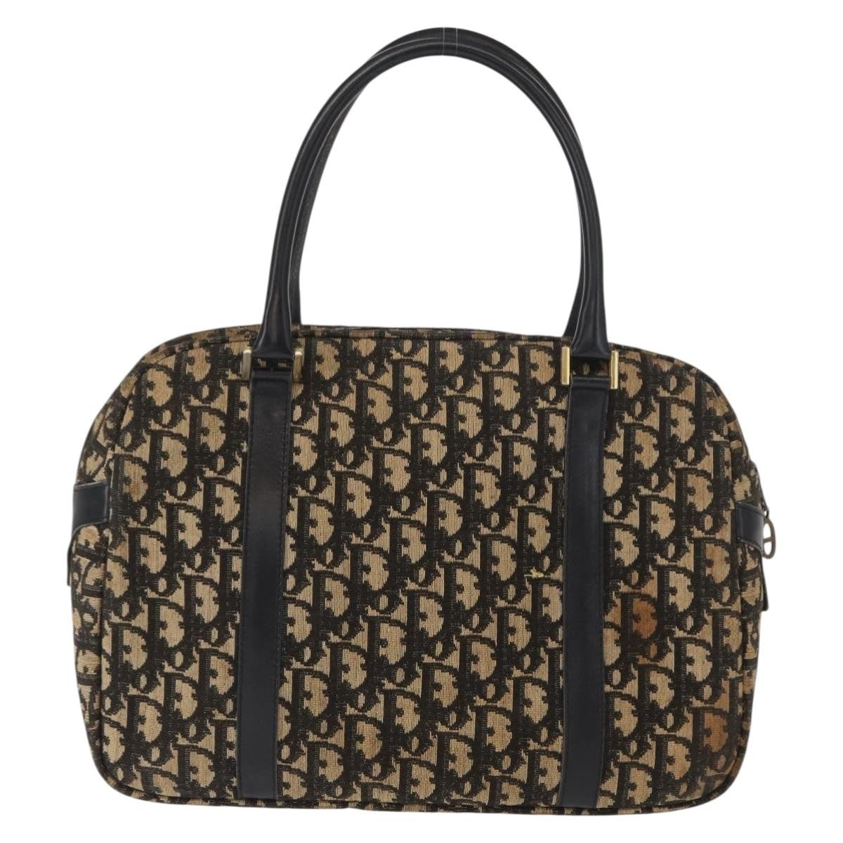 Christian Dior Vintage Trotter Romantique Boston Diorissimo Coated Canvas Navy Canvas Shoulder Bag Bag (Pre-Owned)