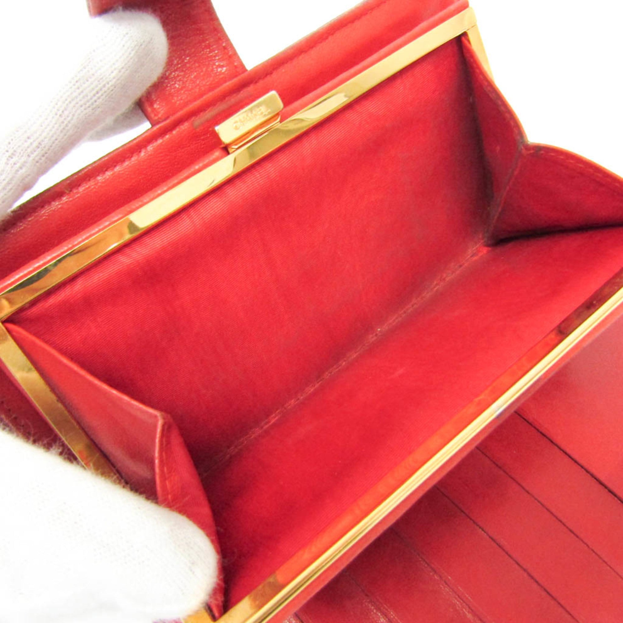 Chanel Timeless Cc French Calfskin Red Leather Wallets Accessory (Pre-Owned)