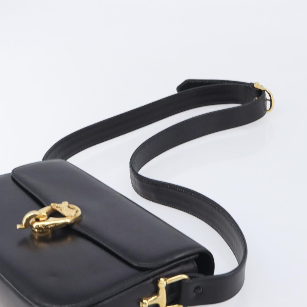Celine Horse Carriage Leather Black Leather Shoulder Bag Bag (Pre-Owned)
