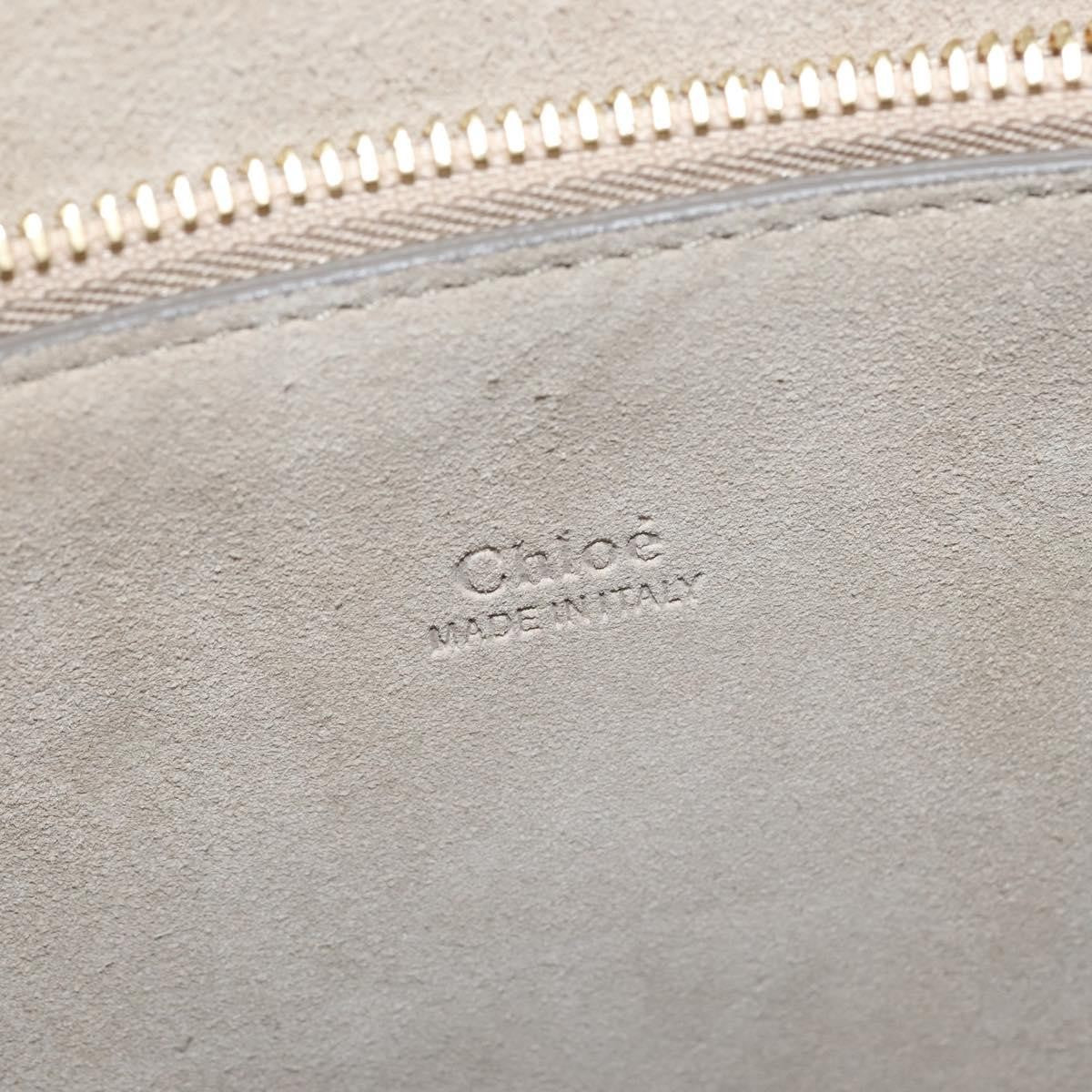 Chloe Faye Leather And Suede Gray Leather Shoulder Bag Bag (Pre-Owned)