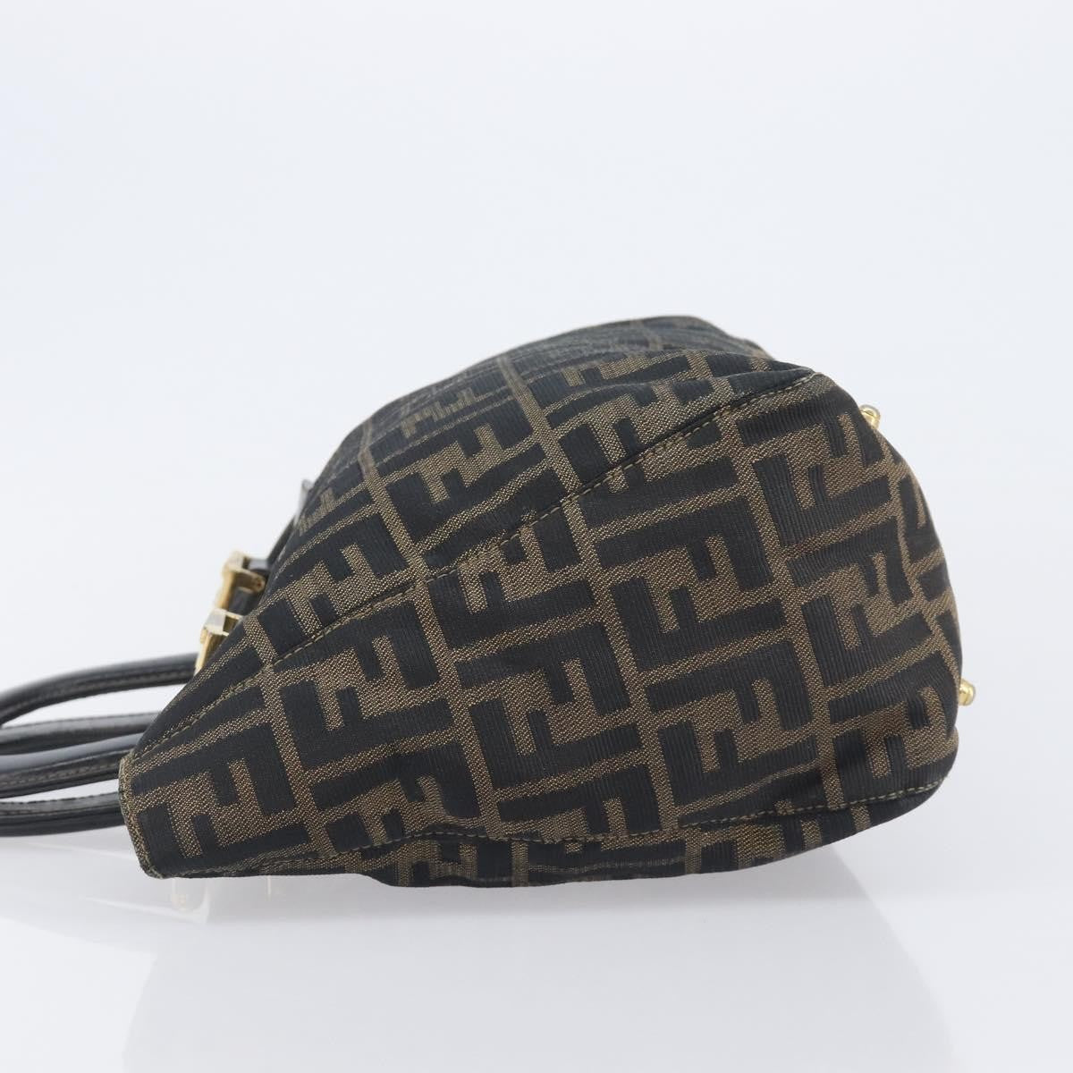 Fendi Vintage Ff Handle Zucca Canvas Brown Canvas Tote Bag Bag (Pre-Owned)