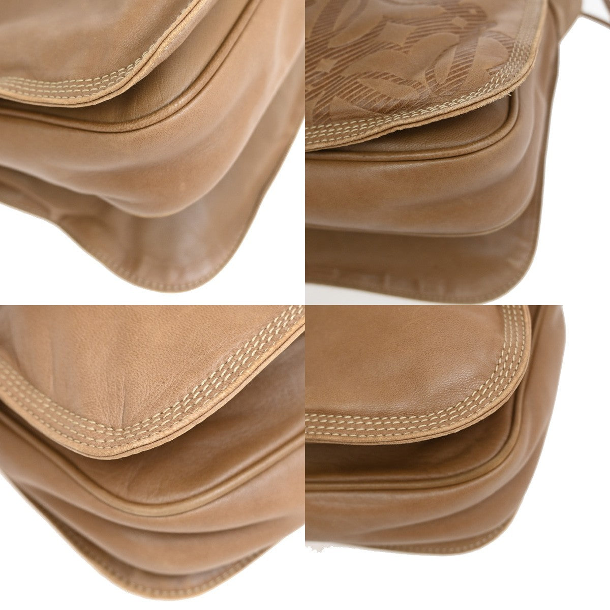 Loewe Anagram Leather Beige Leather Shoulder Bag Bag (Pre-Owned)