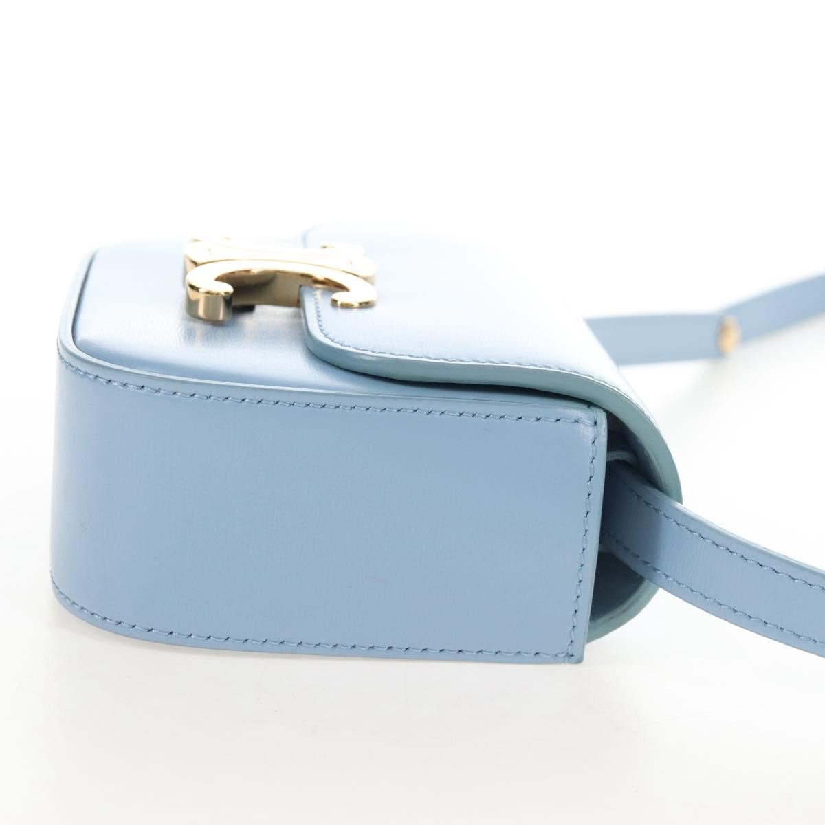Celine Claude Leather Blue Leather Shoulder Bag Bag (Pre-Owned)