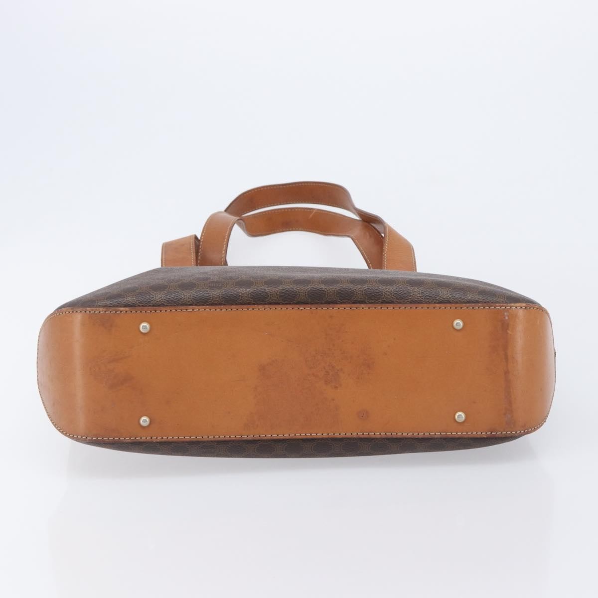 Celine Macadam Shoulder Leather Brown Canvas Crossbody Bag Bag (Pre-Owned)