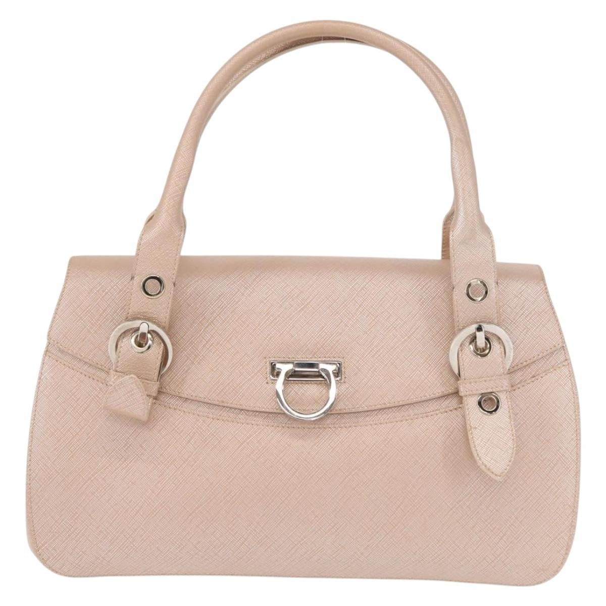 Salvatore Ferragamo Gancini Leather Pink Leather Shoulder Bag Bag (Pre-Owned)