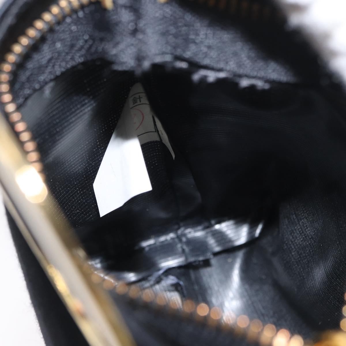 Celine Circle Logo Pouch Canvas Black Canvas Clutche & Pouche Bag (Pre-Owned)