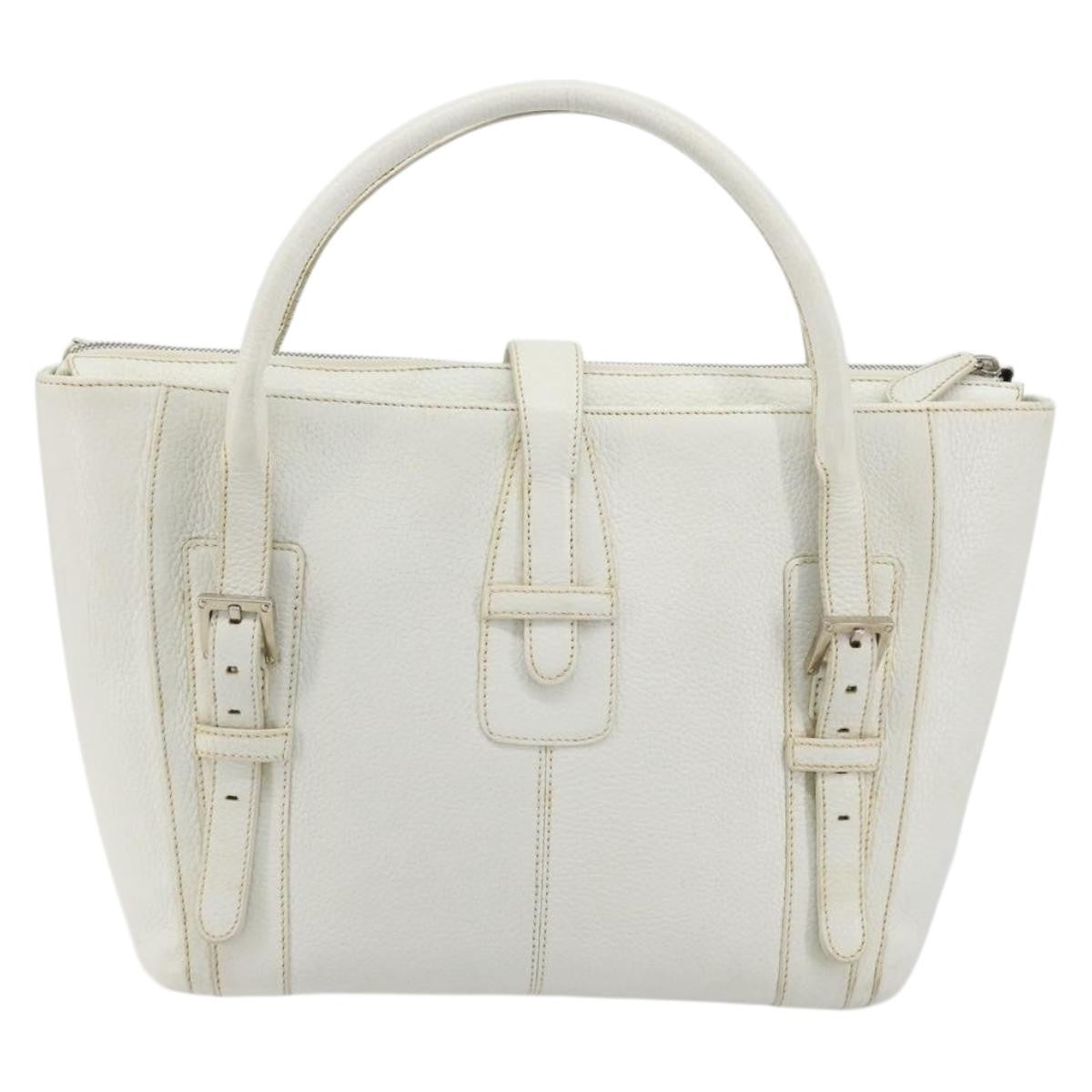 Loewe Senda Leather White Leather Handbag (Pre-Owned)