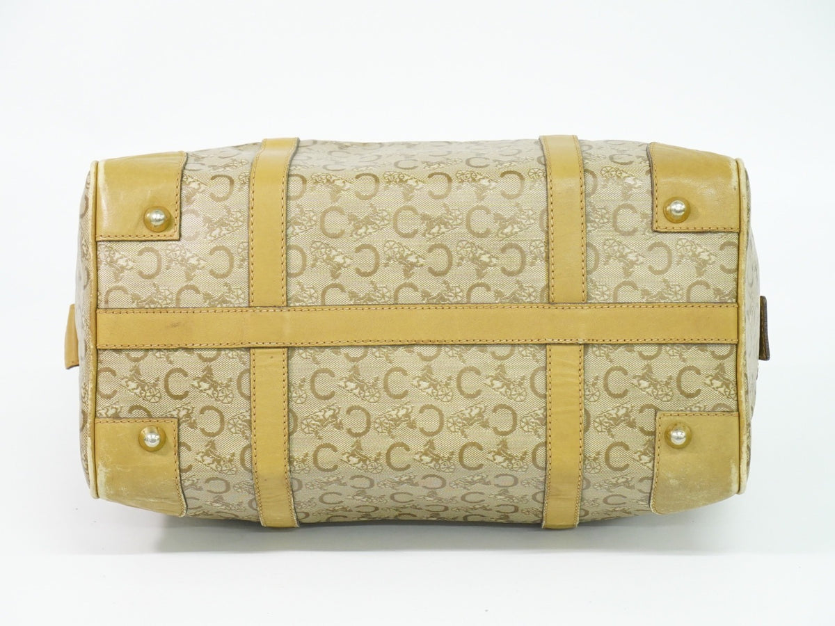 Celine Vintage Duffle Canvas And Leather Beige Pvc Travel Bag Bag (Pre-Owned)