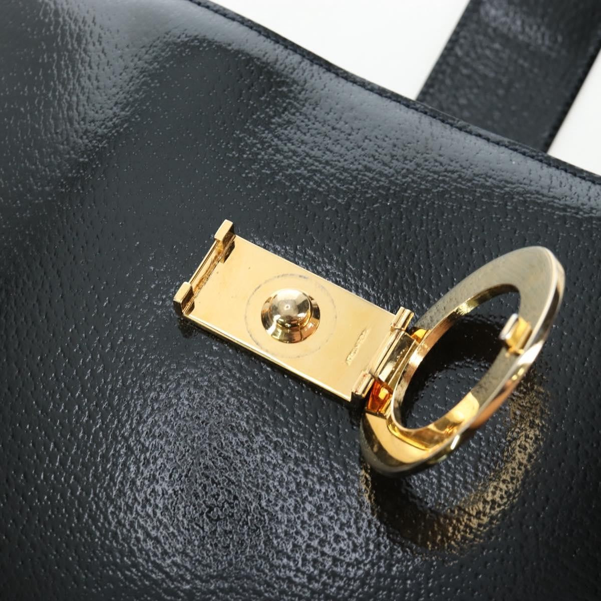 Celine Vintage Logo Ring Shoulder Bag Patent Leather Green Patent_Leather Shoulder Bag Bag (Pre-Owned)