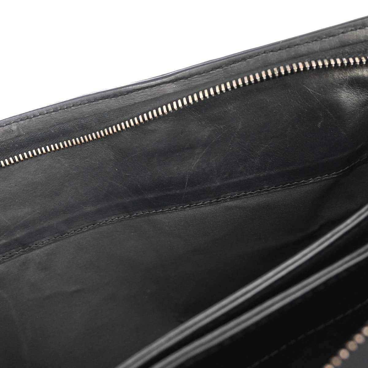 Bottega Veneta Top Zip Intrecciato Nappa Black Leather Briefcase Bag (Pre-Owned)