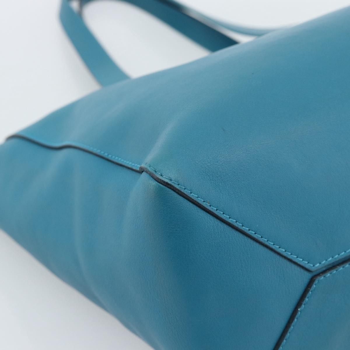 Loewe Anagram Leather Blue Leather Tote Bag Bag (Pre-Owned)