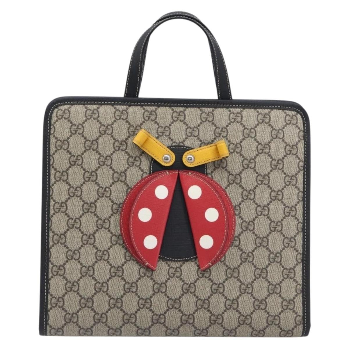 Gucci Children's Convertible Gg Coated Canvas With Applique Beige Canvas Tote Bag Bag (Pre-Owned)