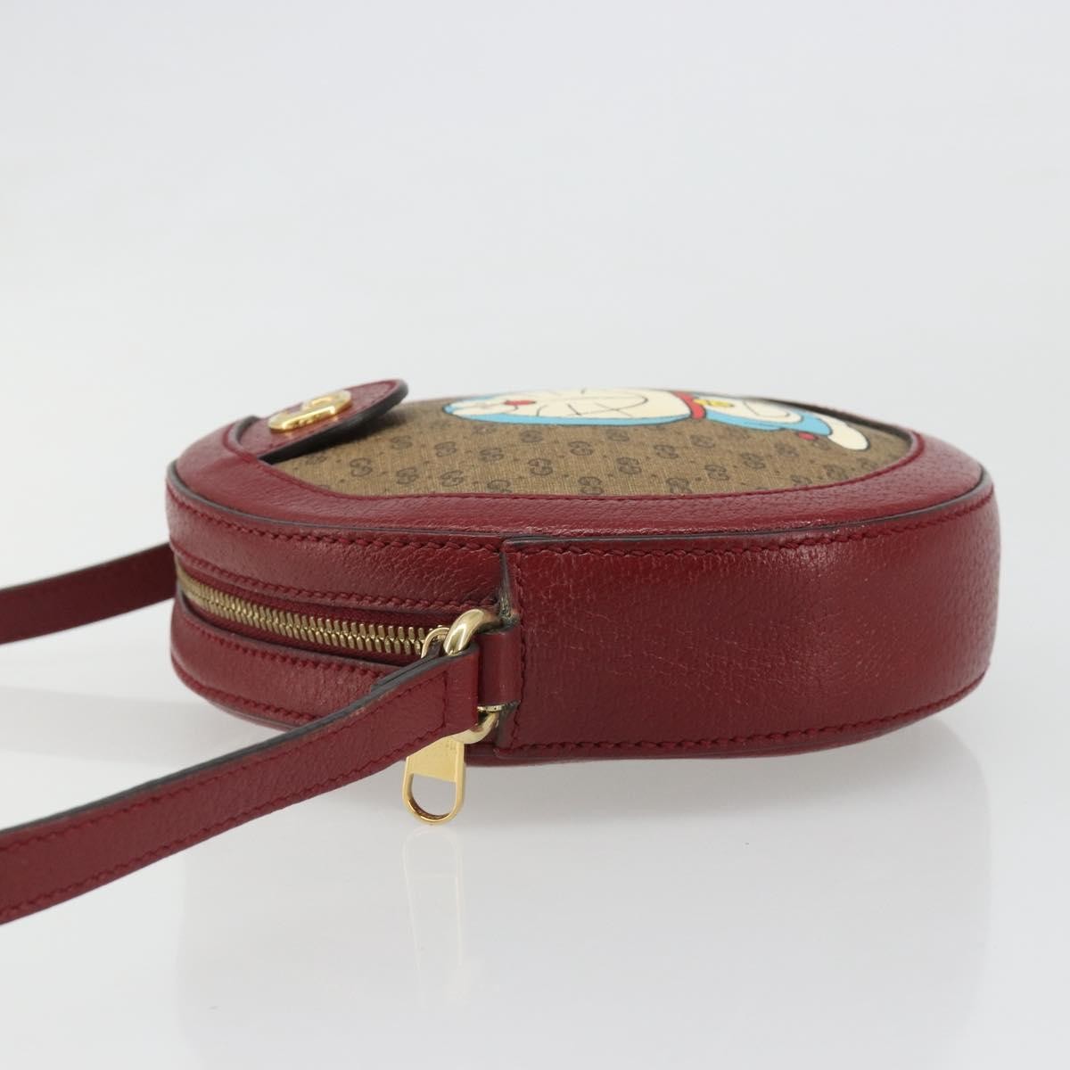 Gucci Doraemon Round Printed Mini Gg Coated Canvas Beige Canvas Shoulder Bag Bag (Pre-Owned)