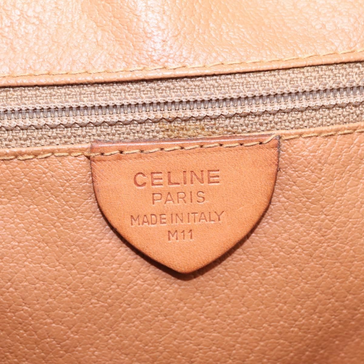 Celine Macadam Shoulder Leather Brown Canvas Crossbody Bag Bag (Pre-Owned)