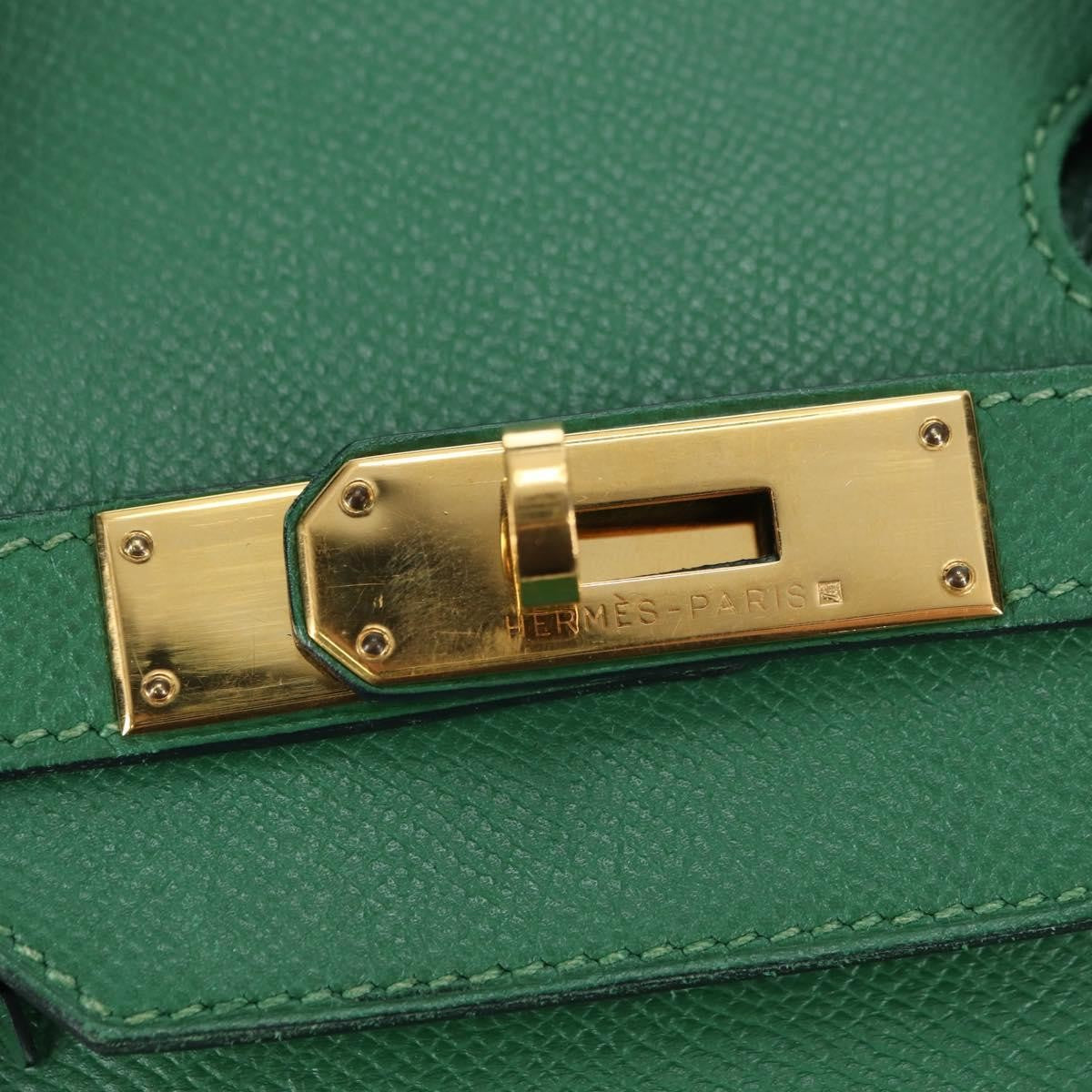 Hermes Birkin Green Togo With Gold Hardware Green Leather Handbag (Pre-Owned)