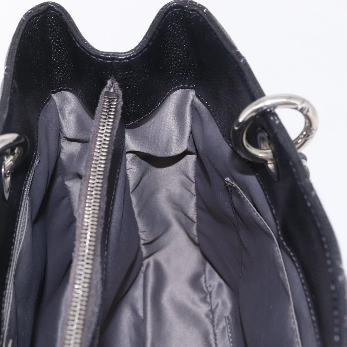 Chanel Grand Shopping Quilted Caviar Black Leather Tote Bag Bag (Pre-Owned)